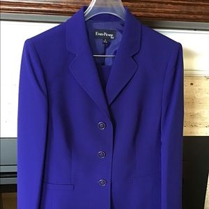 Brand new Evan-Picone suit. Cobalt blue. Size 14